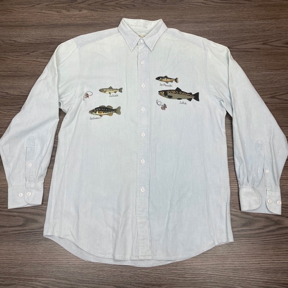 Banana Republic Other - Banana Republic Vintage Embroidered Fish Shirt S